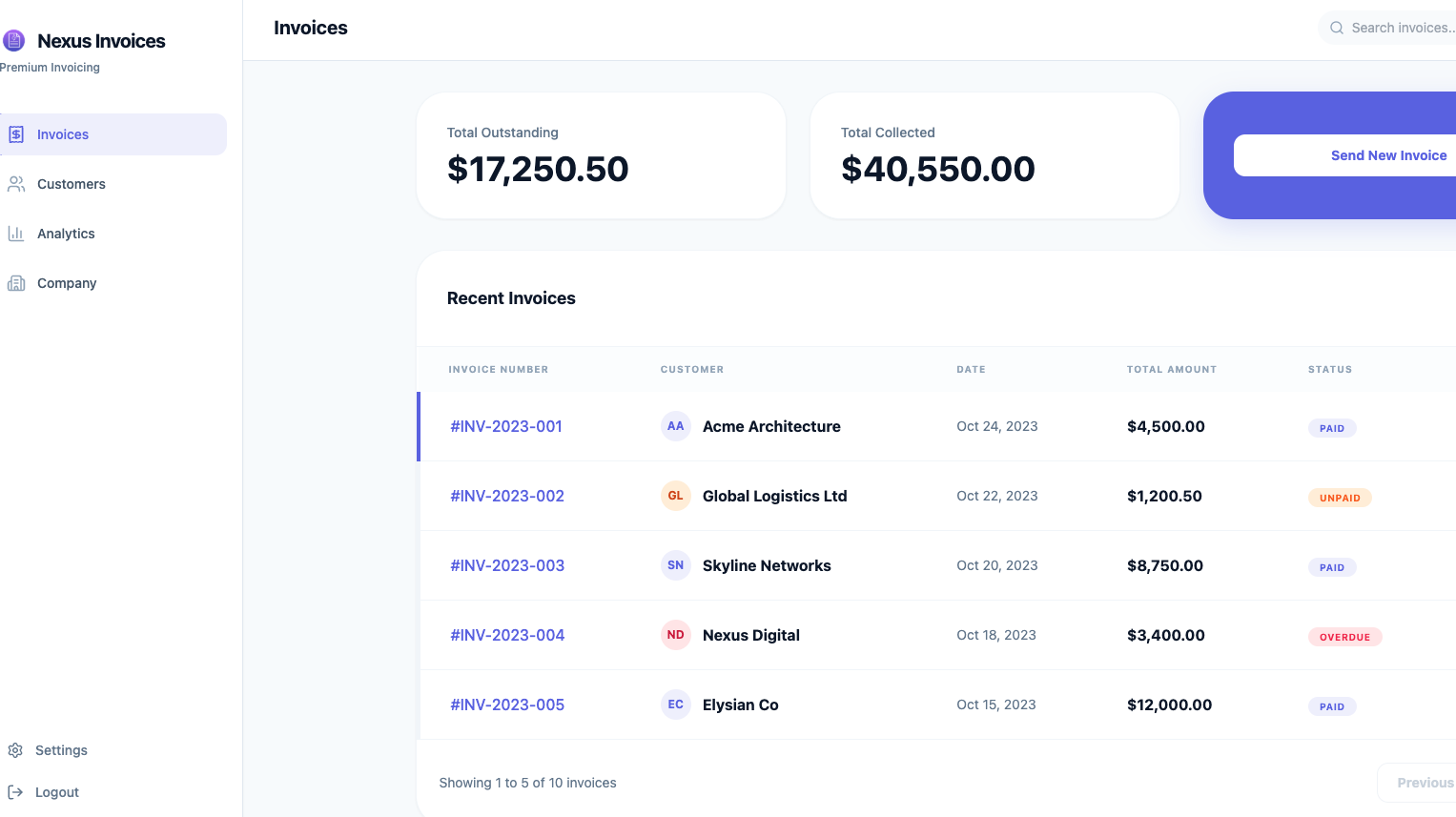 Nexus Invoices